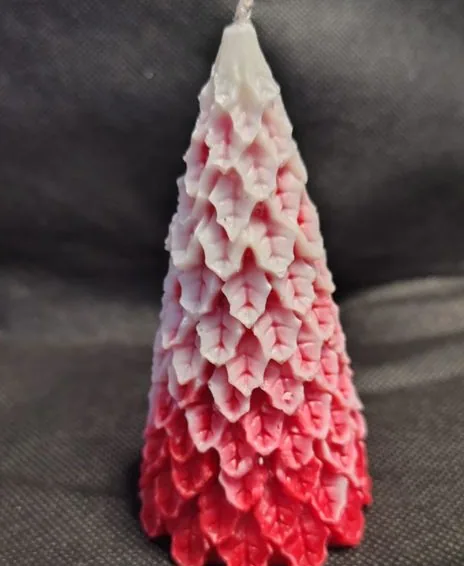 Vela árbol de Navidad degradada de blanco a rojo