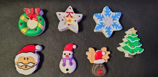 Velas pequeñas navideñas de corona, estrella, copo, Santa, muñeco de nieve, reno y árbol